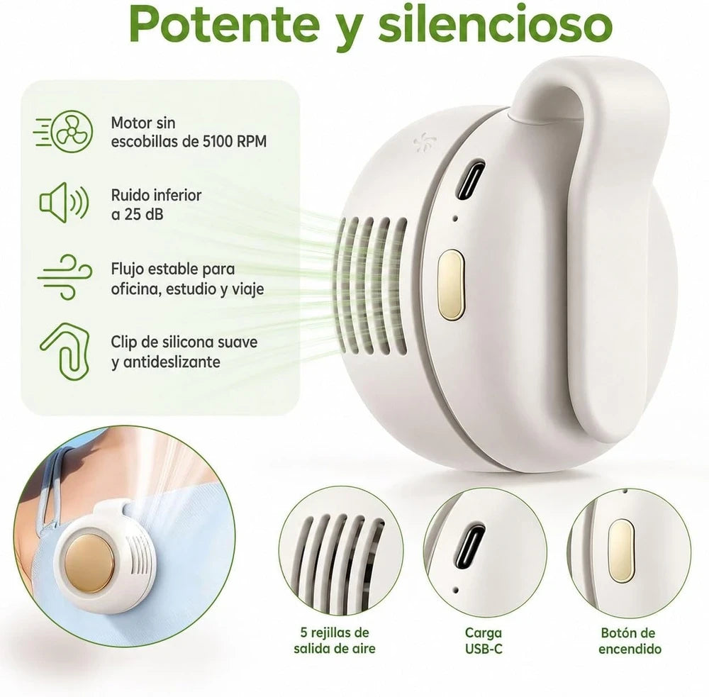 Wearable Hands-Free Clip Fan
